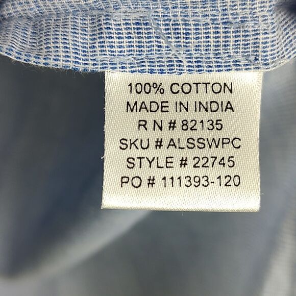 Fresh Produce Blue Cotton Button Front Popover Tunic Blouse Top - Picture 9 of 14